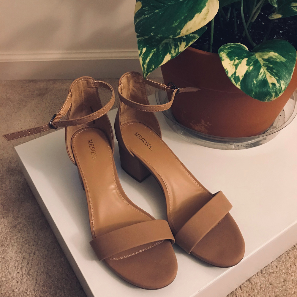 **New** Merona Single Band, Ankle Strap Block Heel